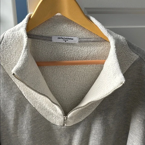 perfectwhitetee Gray and Cream Hoodie - Picture 3 of 4